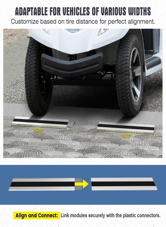 Nuvium 1" Rise Modular Threshold Ramp for Doorways, Stable Wheelchair Ramp for Home Steps, Aluminum Door Ramp and Curb Ramp for Scooters, Power Chairs, Cars, 1100LBS Load Capacity - Image 4
